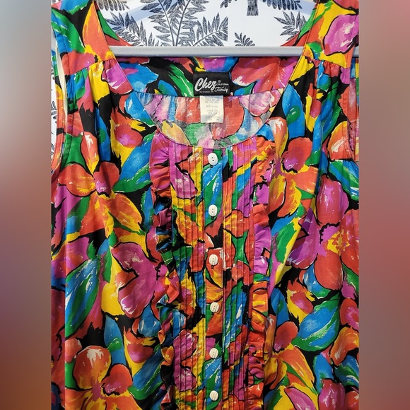 Vintage Chez California floral maxi kaftan dress size 24W - Picture 13 of 15